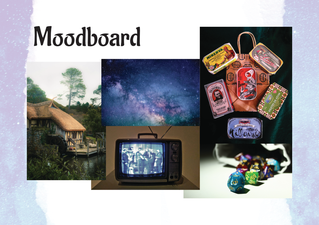 Moodboard. Gezeigt sind verschiedene .