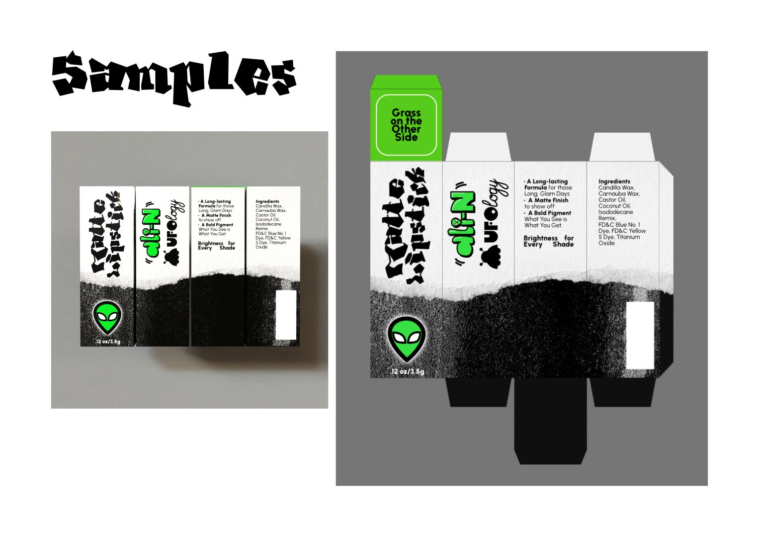 Ein 3D Bild von der Lipstick und Verpackung.