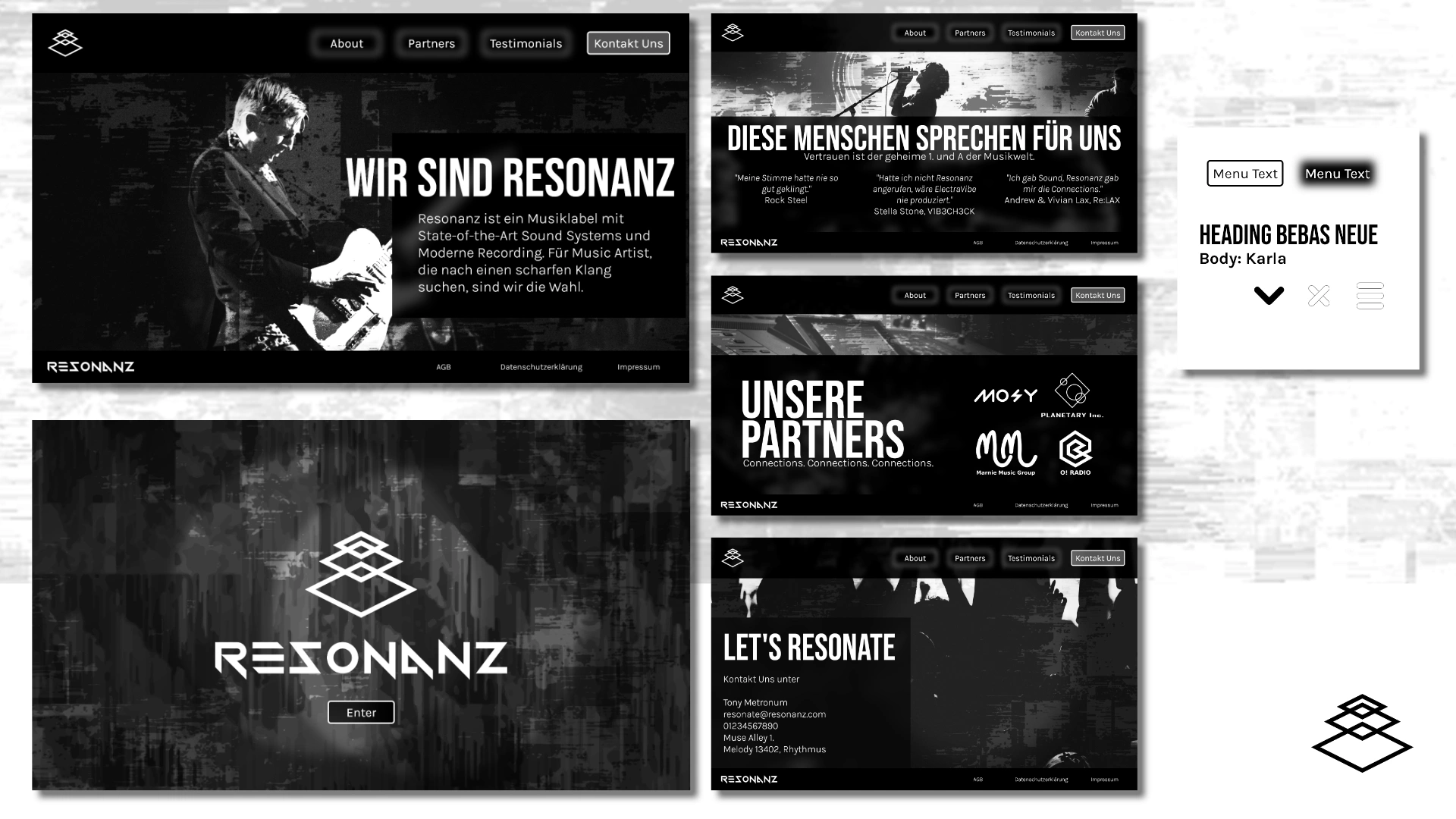 Website Design auf Desktop.